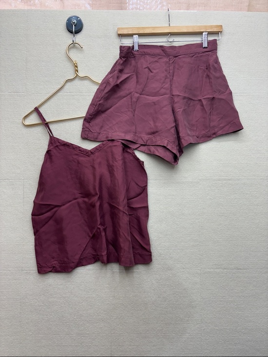 Athleta Other - ATHLETA | small Women's Burgundy Satin Shorts with Matching Camisole pajama set